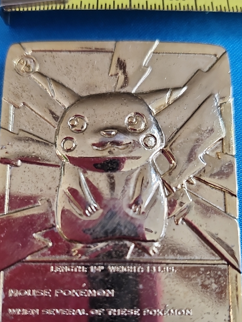 1999 Pokemon Pikachu Gold Plated Card By Nintendo - Picture 5 of 9